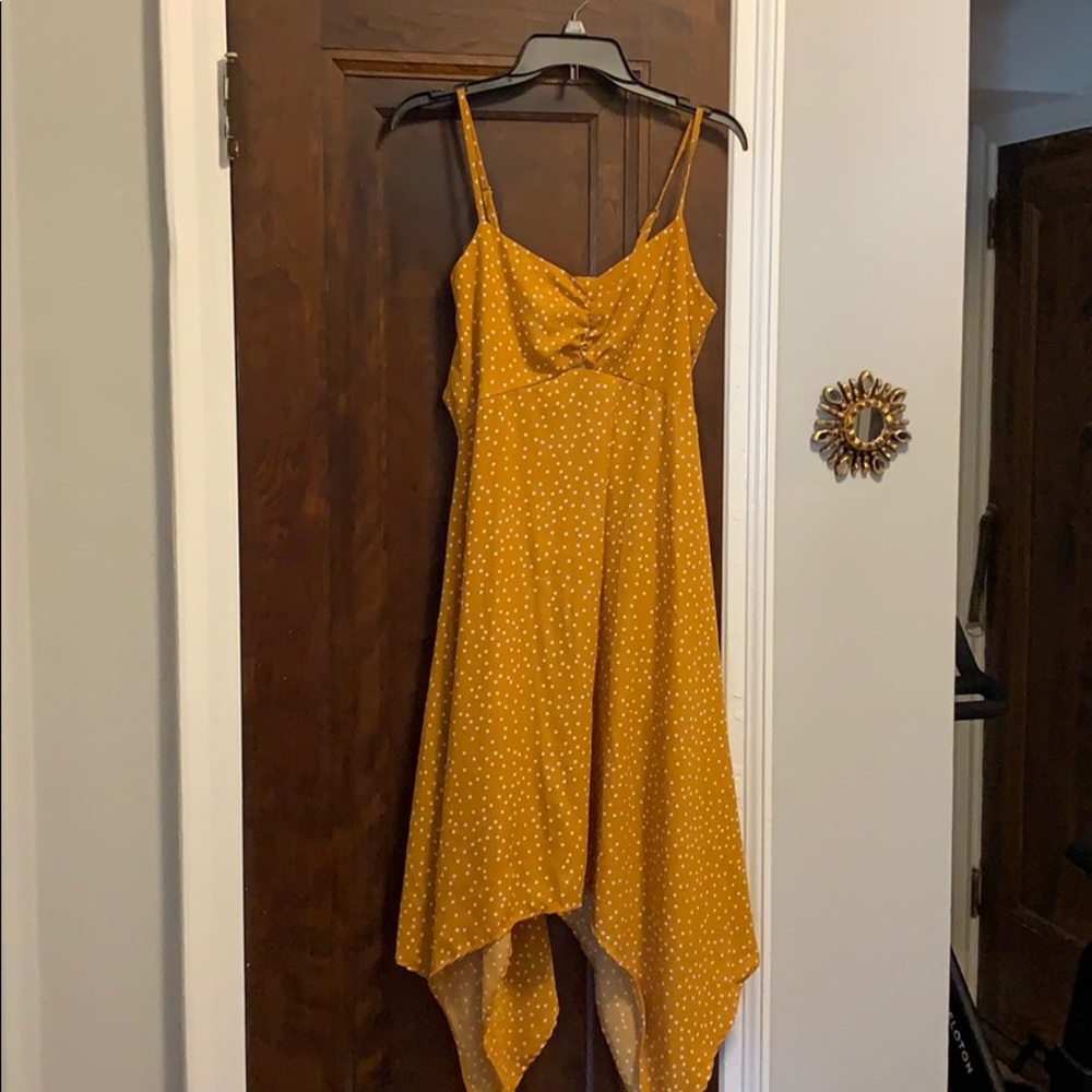 Yellow and white polka dot dress! Never worn!